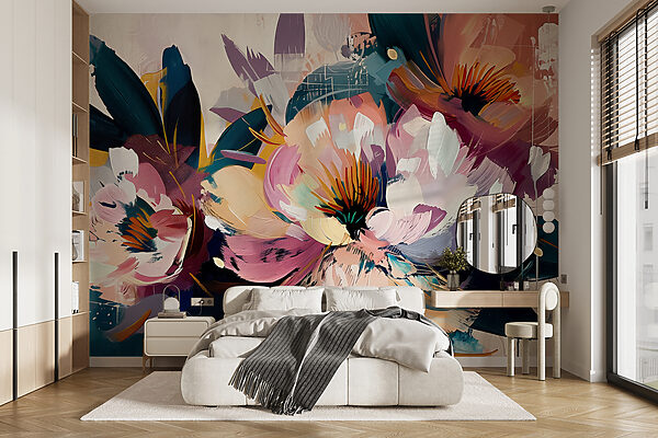 Pintura de flores Papel de parede Pintura de flores