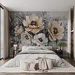 Papel de parede Pintura de flores sobre um fundo branco