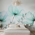 Papel de parede Flores delicadas em tons suaves.