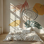 Papel de parede Espiral e folhas em harmonia