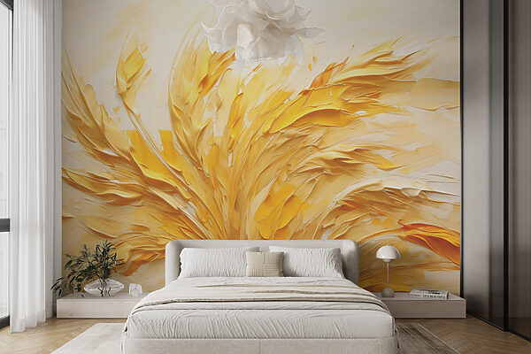 Pintura amarela e branca Papel de parede Pintura amarela e branca
