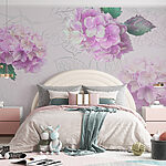 Papel de parede Grupo de flores roxas