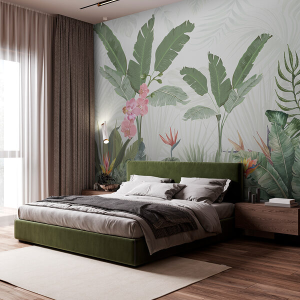 Papel de parede com flores e plantas Papel de parede Papel de parede com flores e plantas