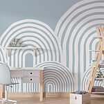Papel de parede Fundo branco e cinzento com linhas brancas