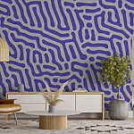 Papel de parede Padrão roxo e branco