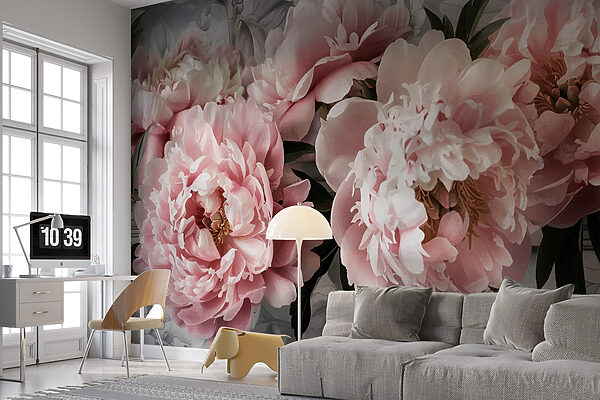 Grupo de flores cor-de-rosa Papel de parede Grupo de flores cor-de-rosa