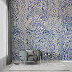 Papel de parede Padrão azul e branco
