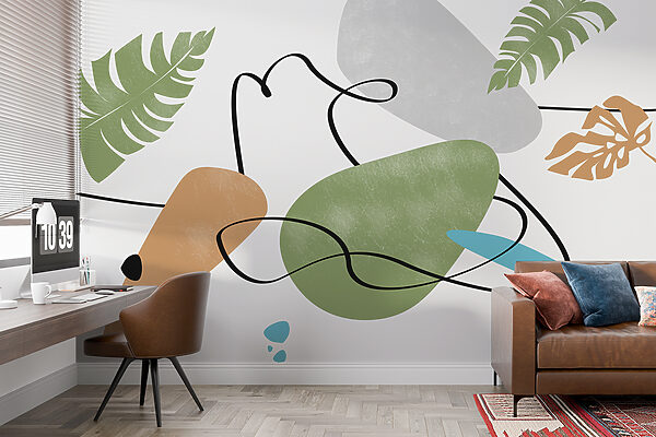 Arte colorida com folhas Papel de parede Arte colorida com folhas