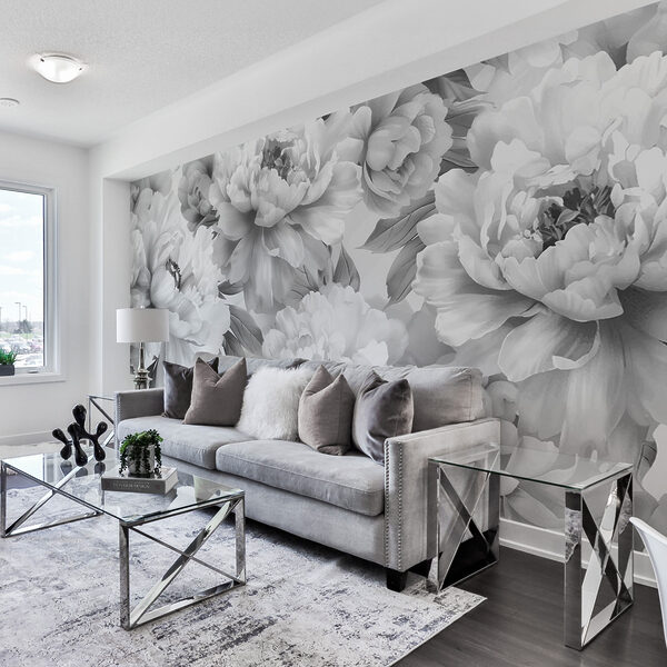 Papel de parede Elegância monocromática em flor