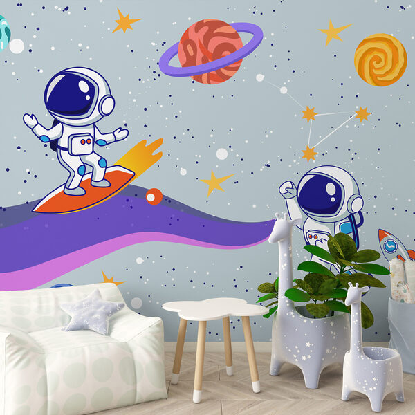 Papel de parede Desenho animado de astronautas no espaço (REF: w08104) Papel de parede Papel de parede Desenho animado de astronautas no espaço (REF: w08104)