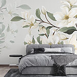 Papel de parede Ilustração floral branca elegante