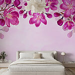 Papel de parede Flores roxas num ramo
