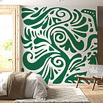 Papel de parede Padrão verde e branco
