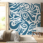 Papel de parede Padrão azul e branco