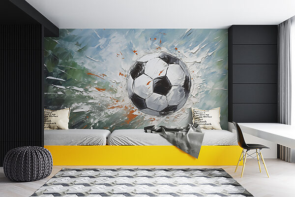 Pintura de uma bola de futebol Papel de parede Pintura de uma bola de futebol