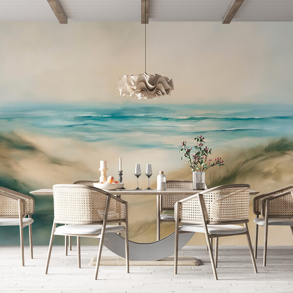 Papel de parede Papel de parede Pintura de uma praia (REF: w08141v1)