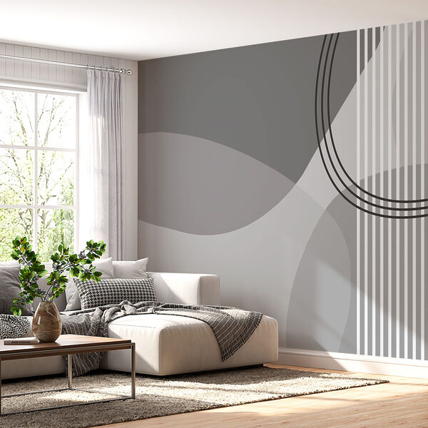 Papel de parede Fundo cinzento e branco com círculos e linhas (REF: w08173v3) Papel de parede Papel de parede Fundo cinzento e branco com círculos e linhas (REF: w08173v3)