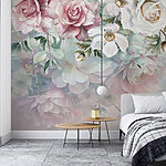 Papel de parede Pintura de flores sobre uma superfície