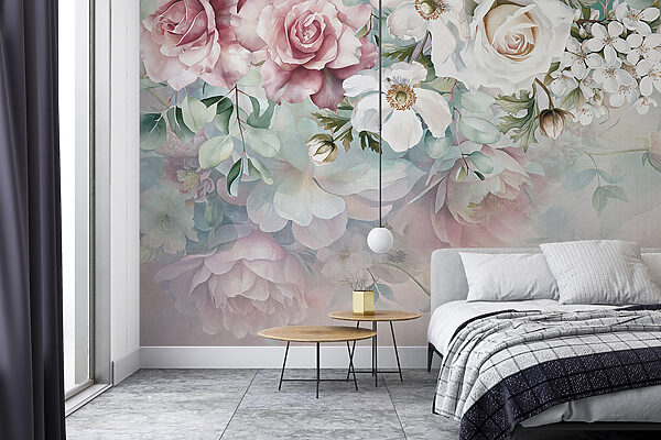 Pintura de flores sobre uma superfície Papel de parede Pintura de flores sobre uma superfície
