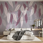 Papel de parede Folhas elegantes em tons serenos