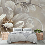 Papel de parede Flor de creme elegante sobre tela vintage