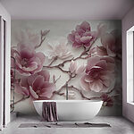 Papel de parede Flores elegantes em tons suaves
