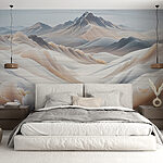 Papel de parede Paisagem de montanhas e neve