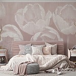 Papel de parede Textura floral elegante em cor-de-rosa