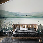 Papel de parede Pintura de um campo de flores