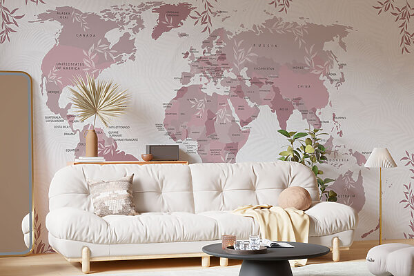 Papel de parede Papel de parede Mapa do mundo (REF: w08211v3)