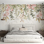 Papel de parede Elegância floral em tons pastel suaves