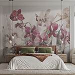 Papel de parede Orquídeas elegantes em tons suaves.