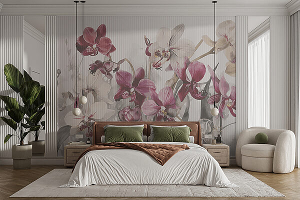 Orquídeas elegantes em tons suaves Papel de parede Orquídeas elegantes em tons suaves