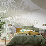 Papel de parede Padrão elegante de folhagem tropical