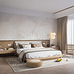 Papel de parede Folhas brancas sobre um fundo claro