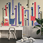 Papel de parede Grupo de aves com formas coloridas diferentes