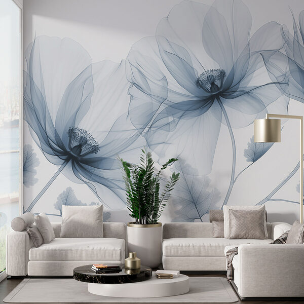 Papel de parede Flores etéreas em elegância monocromática (REF: w01482v1) Papel de parede Papel de parede Flores etéreas em elegância monocromática (REF: w01482v1)