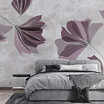 Papel de parede A elegância floral abstrata desenrola-se graciosamente.