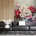 Papel de parede Pintura de flores sobre uma superfície