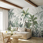 Papel de parede Papel de parede com uma floresta tropical