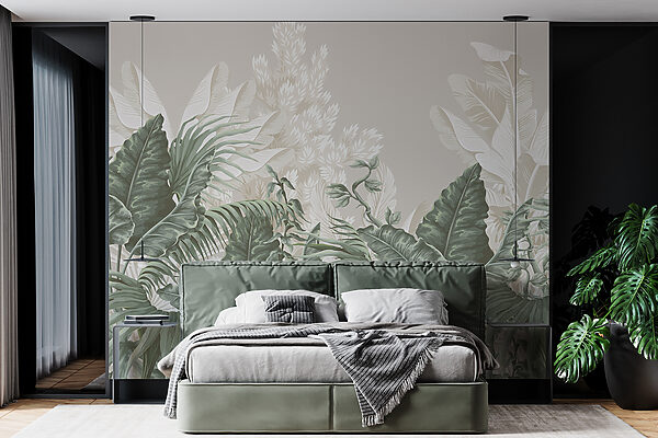 Papel de parede Serenidade tropical em tons suaves (REF: w08242v1) Papel de parede Papel de parede Serenidade tropical em tons suaves (REF: w08242v1)