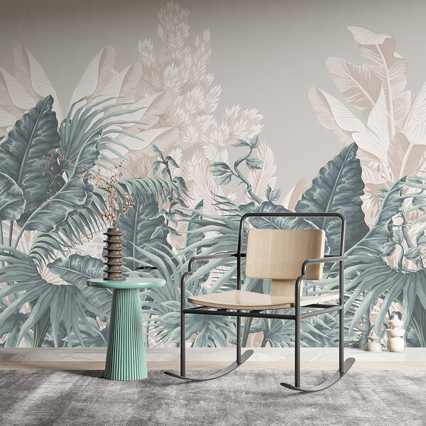 Papel de parede Serenidade tropical em tons pastel (REF: w08242) Papel de parede Papel de parede Serenidade tropical em tons pastel (REF: w08242)