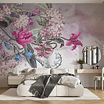 Papel de parede Pintura de flores sobre um fundo branco