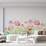 Papel de parede Pintura a aguarela de flores