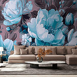 Papel de parede Tapeçaria floral serena revelada