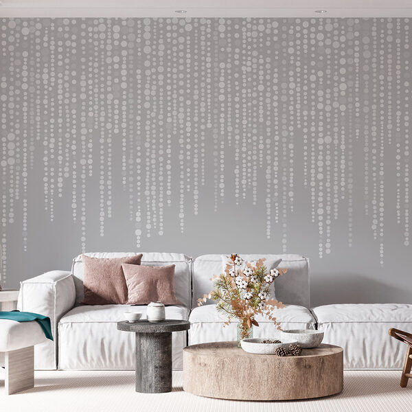 Fundo cinzento e branco com pontos Papel de parede Fundo cinzento e branco com pontos