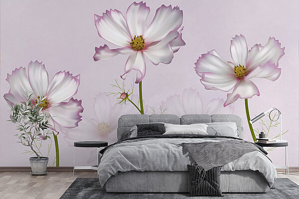 Grupo de flores brancas Papel de parede Grupo de flores brancas
