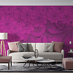 Papel de parede Fundo floral roxo e cor-de-rosa