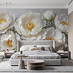 Papel de parede Grupo de flores brancas