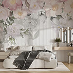 Papel de parede Grupo de flores sobre um fundo branco